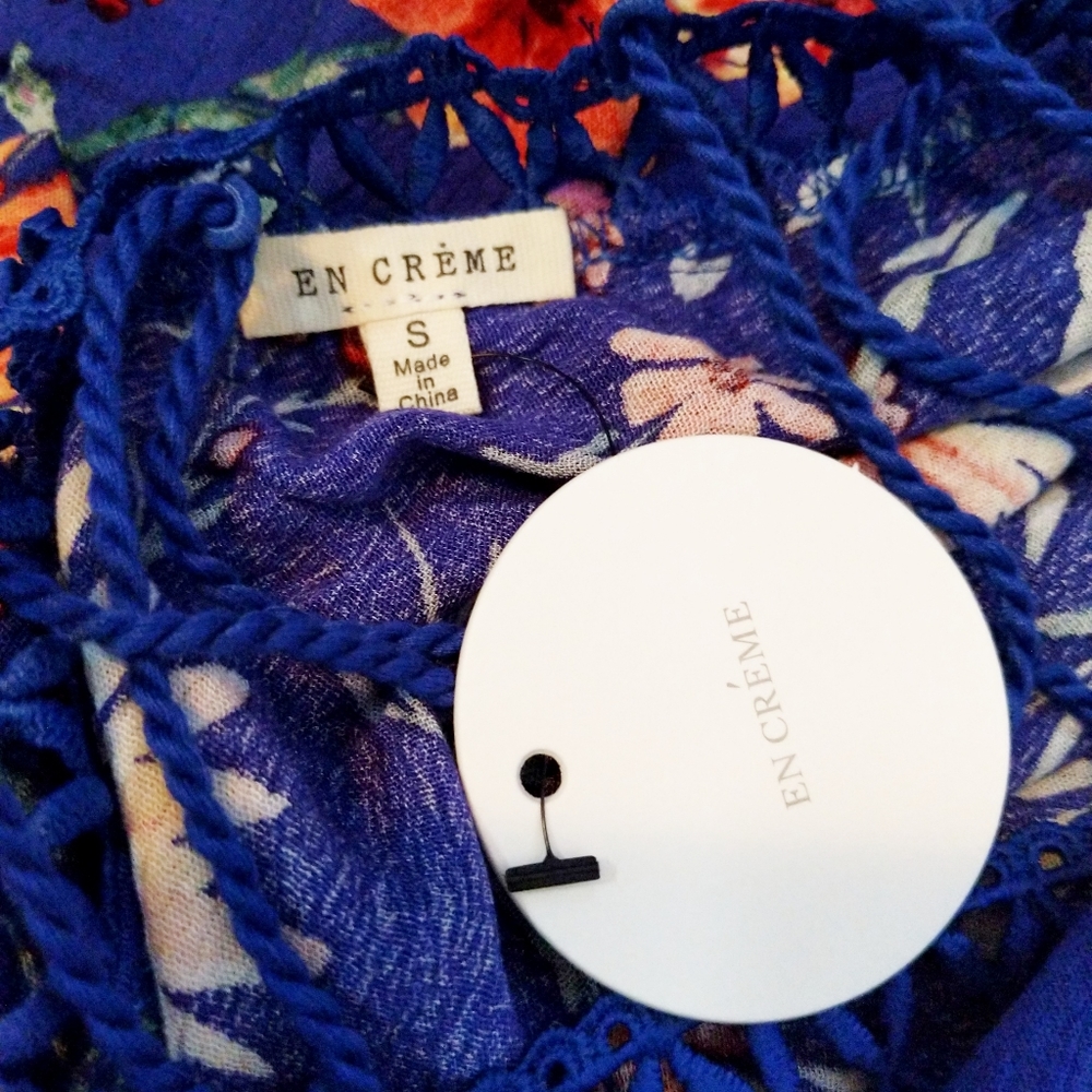 🌸🌟LAST 1🌟NWT En Creme Blue Floral Mini Dress - Picture 4 of 6
